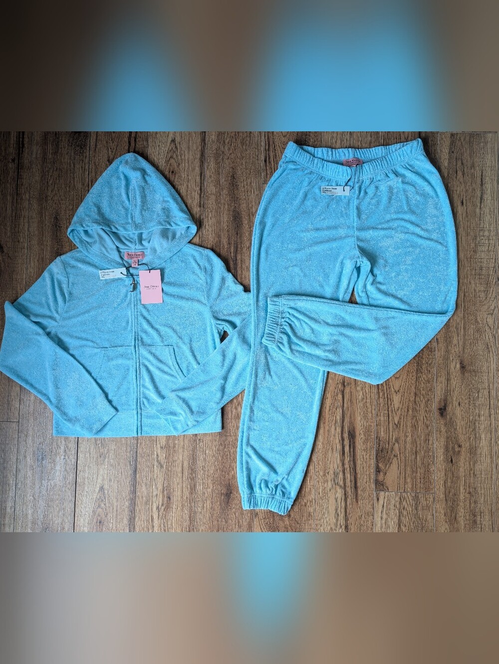 Juicy Couture Womens  Light Blue  Lounge Wear Zip Up Hoodie And Pants Size L